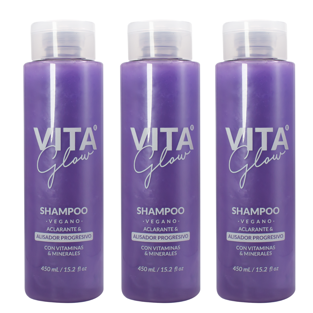 3 frascos Shampoo Alisador Vitaglow
