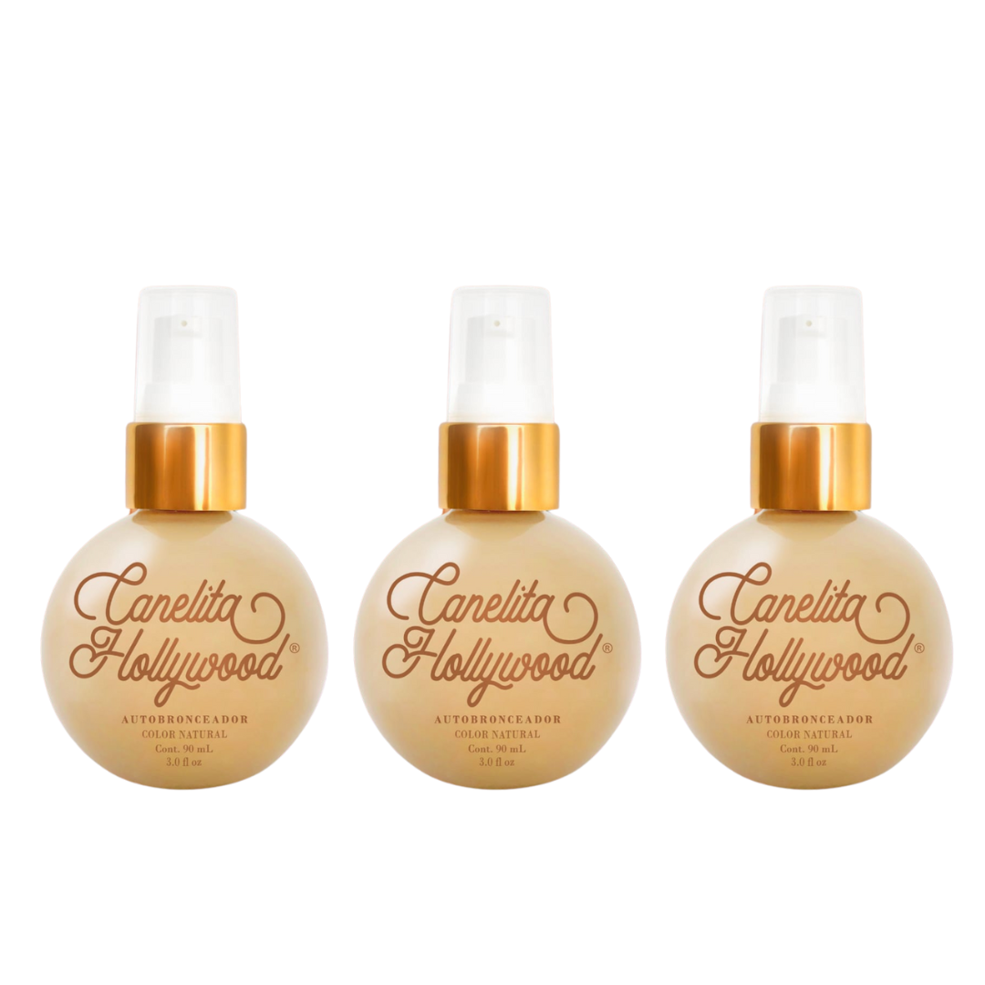 Autobronceador Canelita Hollywood  tres frascos